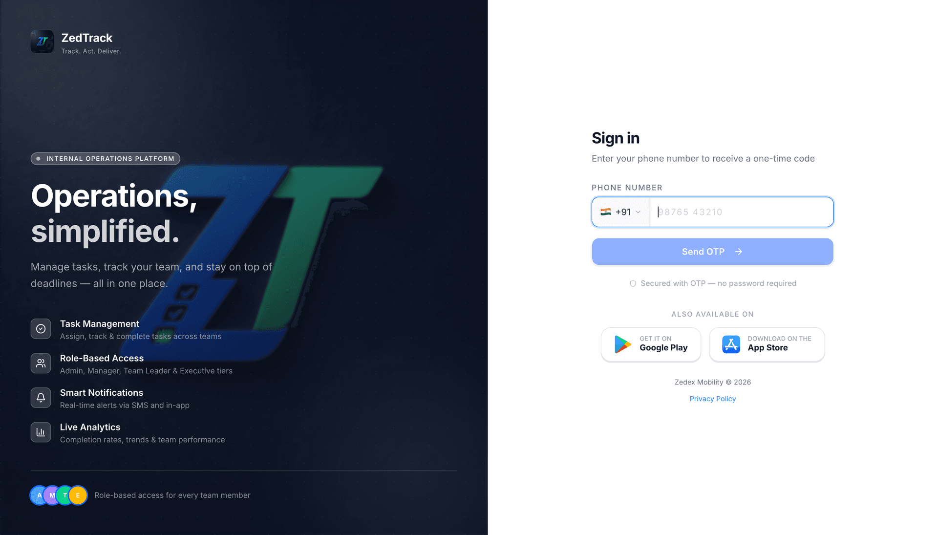 ZedTrack -- CRM & Task Automation Platform